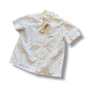 Vintage 60's Baby Tulip Print Ascot Button Up